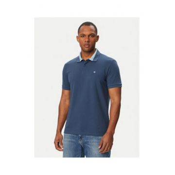 Tricou polo din bumbac cu guler contrastant
