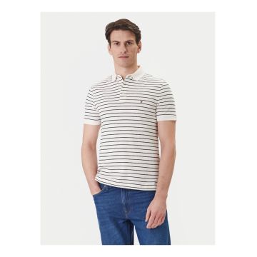 Tricou polo in dungi din bumbac organic.