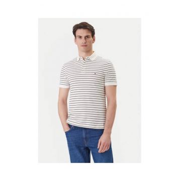 Tricou polo in dungi din bumbac organic.