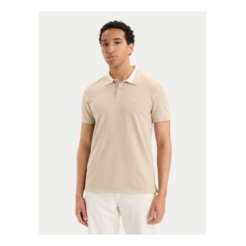 Tricou polo regular fit cu guler contrastant