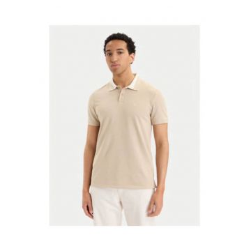 Tricou polo regular fit cu guler contrastant