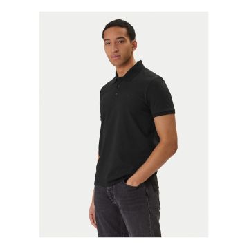 Tricou polo regular fit din bumbac cu model uni