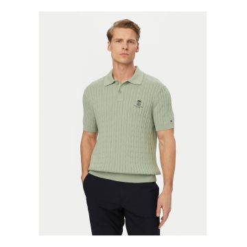 Tricou polo tricotat din bumbac organic -