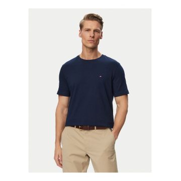 Tricou regular-fit cu decolteu la baza gatului Essential - Bleumarin