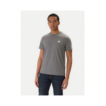 Tricou regular fit cu detaliu logo si decolteu la baza gatului