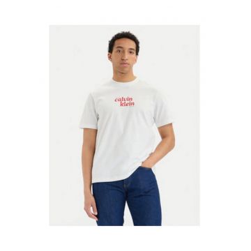 Tricou regular fit cu logo contrastant pe piept