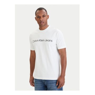 Tricou regular fit cu model uni si imprimeu text -