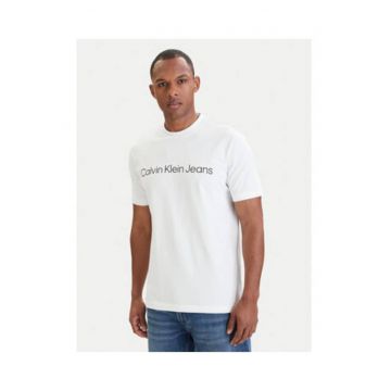 Tricou regular fit cu model uni si imprimeu text -