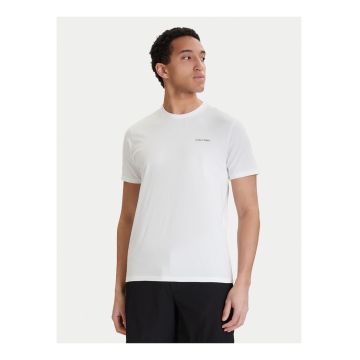 Tricou regular fit din bumbac cu detaliu logo si model uni