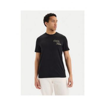 Tricou regular fit din bumbac cu logo lateral pe piept