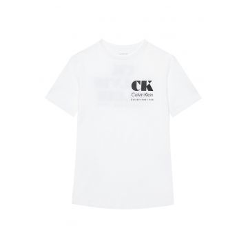 Tricou regular fit din bumbac cu logo masiv pe piept