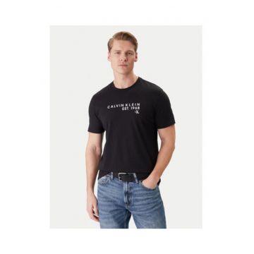 Tricou regular fit din bumbac cu logo pe piept -
