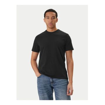 Tricou uni regular fit cu decolteu la baza gatului -
