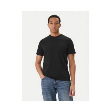 Tricou uni regular fit cu decolteu la baza gatului -