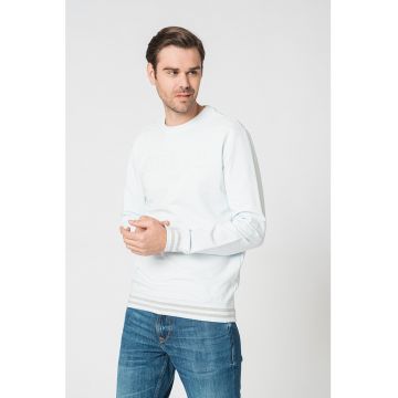 Bluza sport slim fit cu decolteu la baza gatului si logo cauciucat