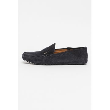 Mocasini de piele intoarsa cu logo Driver