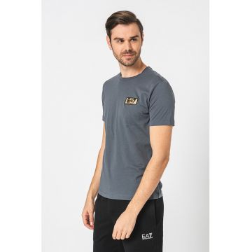 Tricou cu decolteu rotund si imprimeu logo