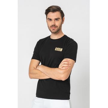 Tricou cu decolteu rotund si imprimeu logo