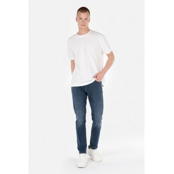 Blugi regular fit cu aspect decolorat Jack - Albastru inchis
