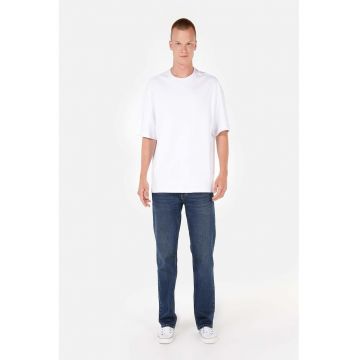 Blugi regular fit cu talie medie - Albastru inchis