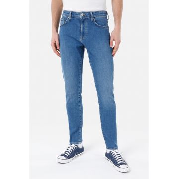 Blugi slim fit cu aspect decolorat Danny - Albastru royal