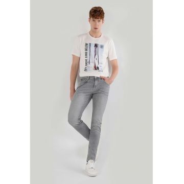 Blugi slim fit cu talie joasa - Gri deschis