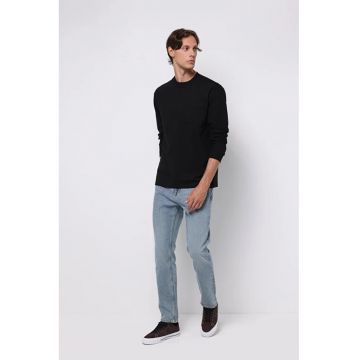 Blui regular fit cu talie medie - Negru
