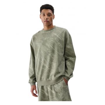 Bluza barbati  croiala regulata - garnituri elastice - French terry - verde