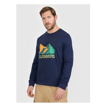 Bluza barbati -  maneca lunga - albastru - bumbac