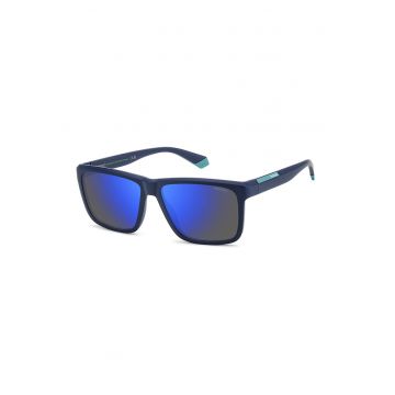 Ochelari de soare dreptunghiulari cu lentile polarizate - Bleumarin