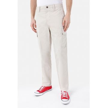 Pantaloni cargo cu talie medie - Gri deschis