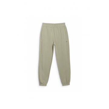Pantaloni de trening unisex  masliniu - croiala oversized - bumbac