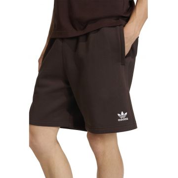 Pantaloni scurti cu talie elastica si buzunare laterale - Maro inchis