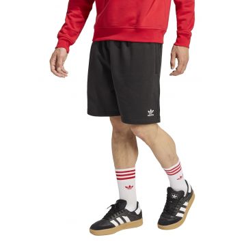 Pantaloni scurti cu talie elastica si buzunare laterale - Negru