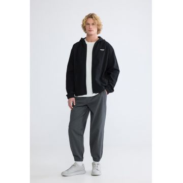 Pantaloni uni de trening cu snur - Gri inchis