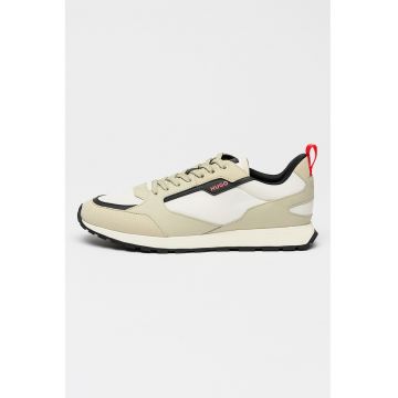 Pantofi sport cu insertii din material textil Icelin Runn - Alb/Bej deschis