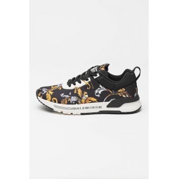 Pantofi sport cu model - Alb/Negru/Galben