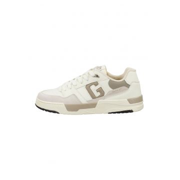 Pantofi sport din piele cu garnituri din piele intoarsa Brookpal - Maro taupe deschis/Alb murdar/Crem
