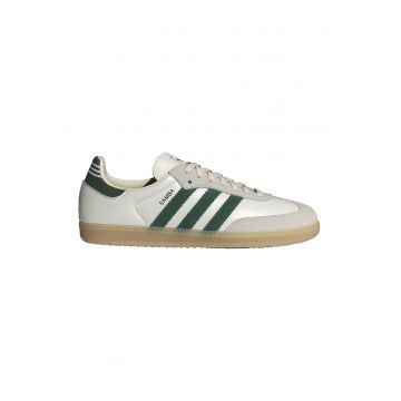 Pantofi sport din piele cu insertii din piele intoarsa Samba - Alb/Verde