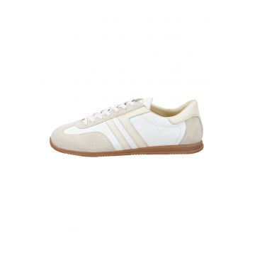 Pantofi sport din piele cu insertii din piele intoarsa Spearclub - Alb/Crem