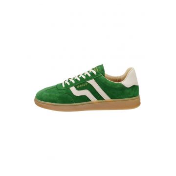 Pantofi sport din piele intoarsa cu garnituri din piele Cuzmo - Verde/Alb fildes