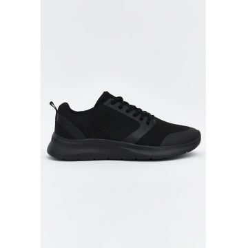 Pantofi sport low-cut din material textil - Negru