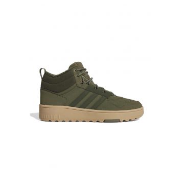 Pantofi sport mid-high de iarna cu detaliu logo Hoops 4.0 - Verde feriga