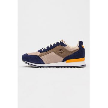 Pantofi sport Scout din material textil si piele intoarsa - Bej inchis/Bleumarin
