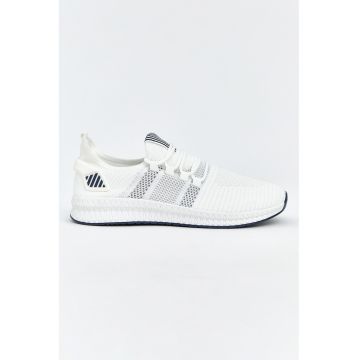 Pantofi sport slip-on din plasa - Alb/Bleumarin