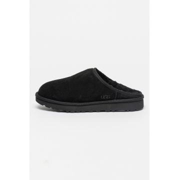 Papuci de casa de piele intoarsa Classic - Negru