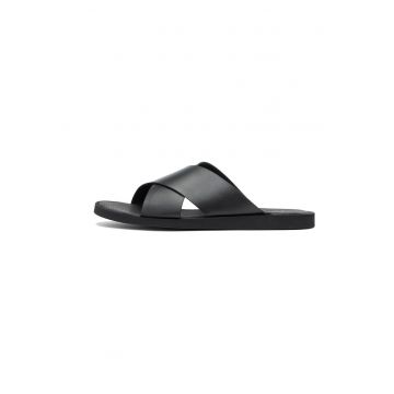 Papuci uni din piele intoarsa - Negru