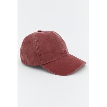 Sapca din denim cu model uni - Portocaliu persan