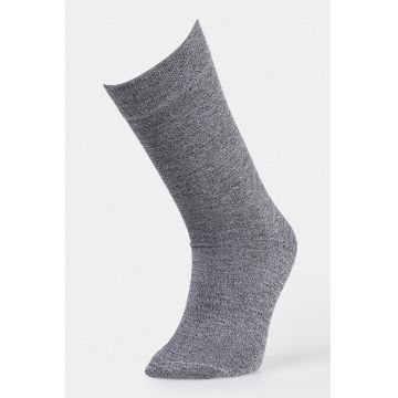 Sosete lungi cu model uni - Gri melange