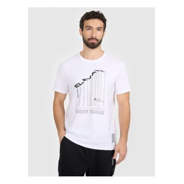 Tricou barbat -  bumbac - alb - croiala obisnuita